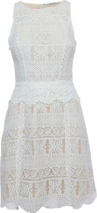 AllSaints Lace Flared Mini Dress