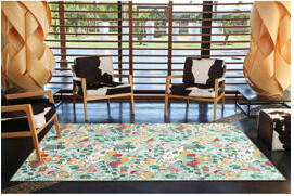 East Urban Home Multicolored Flower And Fruit Patterned Modern Decorative Carpet