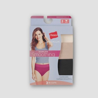 Hanes Premium Women's Smoothing Seamless 3pk Basic High Cut Briefs - Black/ Beige - ShopStyle Panties