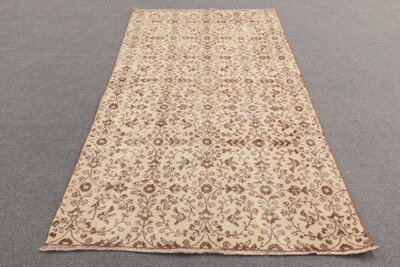 Bungalow Rose Vintage Turkish Anatolian Beige Area Rug - Antique Decorative Indoor Carpet 9752