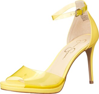 pirrie high heel in clear yellow & blue