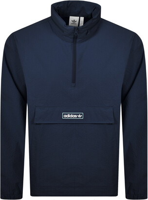 adidas Half Zip Pullover Jacket Navy - ShopStyle Outerwear