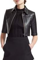 Thumbnail for your product : Maje Brittany Slim-Cut Cropped Leather Jacket