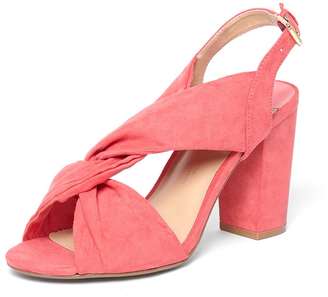 Wide Fit Pink ‘Simba’ Knot Heel Sandals