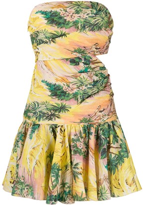 tropical print cocktail dress
