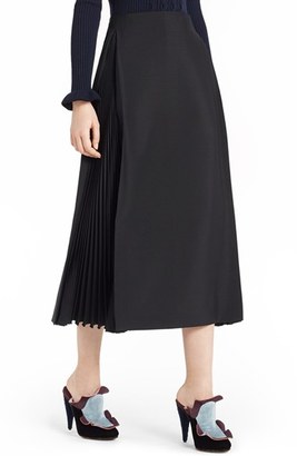 Fendi Women's Pleated Mohair & Wool Midi Skirt