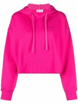 Thumbnail for your product : RED Valentino Cropped Logo-Print Hoodie