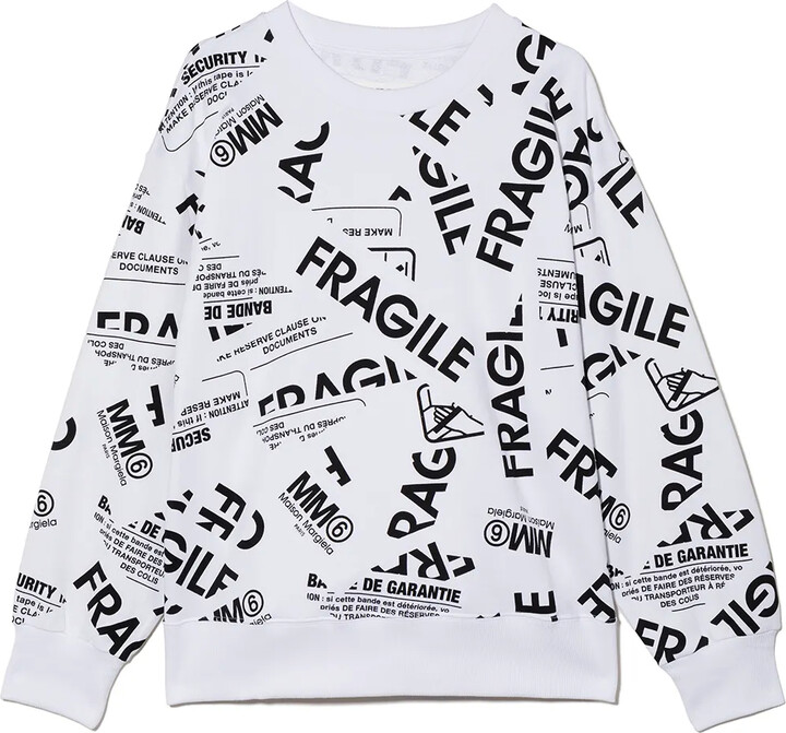 MM6 MAISON MARGIELA Kids Fragile crew neck sweatshirt