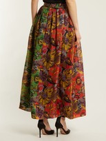 Thumbnail for your product : Duro Olowu Floral-print Silk-gazar Skirt - Green Multi