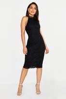 Thumbnail for your product : boohoo Premium Lace High Neck Midi Dress