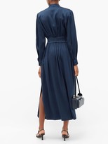 Thumbnail for your product : Sies Marjan Faye Belted Crepe Midi Dress - Dark Navy
