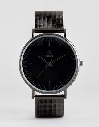 ASOS DESIGN Mesh Strap Watch In Black