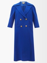 Thumbnail for your product : Gucci Double-breasted Wool-natte Coat - Blue