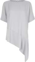 Thumbnail for your product : River Island Womens Light grey asymmetric hem T-shirt