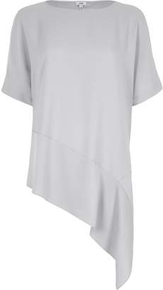 River Island Womens Light grey asymmetric hem T-shirt