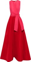 Thumbnail for your product : Carolina Herrera Cutout Two-tone Silk-faille Gown