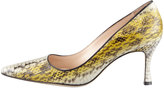 Thumbnail for your product : Manolo Blahnik Newcio Water Snake Pump, Green