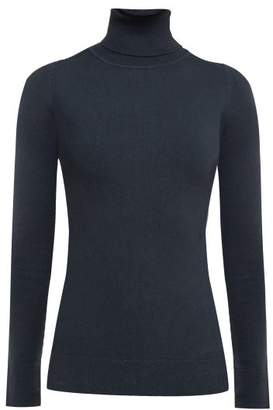 JoosTricot Roll-neck Cotton-blend Sweater - Womens - Navy
