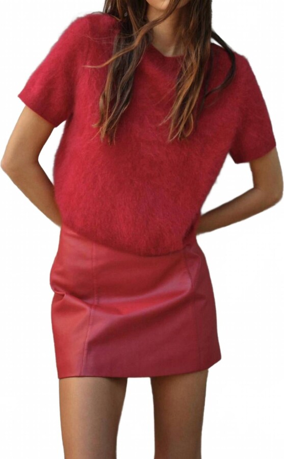 CAMI NYC Eugeney Cashmere Top In Poppy