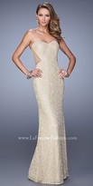 Thumbnail for your product : La Femme Sheer Back Beaded Lace Prom Gown
