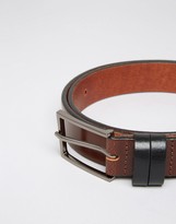 Thumbnail for your product : ASOS Leather Belt With Contrast Keepers