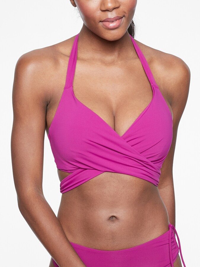 Athleta Bra Cup Wrap Halter Bikini Top - ShopStyle Two Piece Swimsuits