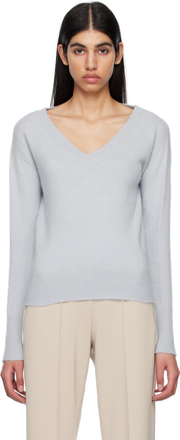 Light Blue V Neck Sweater Women | ShopStyle