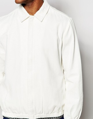 ASOS Denim Jacket with Elastic Hem in White