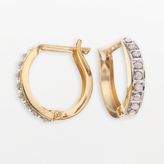 Thumbnail for your product : Diamond fascination 14k gold diamond accent hoop earrings