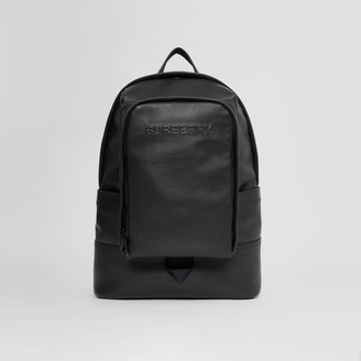 Burberry Large Logo Embossed Leather Backpack