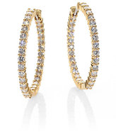 Thumbnail for your product : Roberto Coin Diamond & 18K Yellow Gold Hoop Earrings/1.15"
