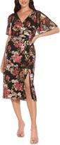 Thumbnail for your product : Adrianna Papell Floral-Print Metallic Flutter-Sleeve Dress