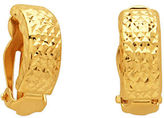 Thumbnail for your product : Lord & Taylor 14 Kt. Yellow Gold Textured Huggie Earrings