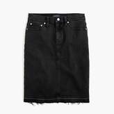 Thumbnail for your product : J.Crew Petite black denim pencil skirt with let-out hem