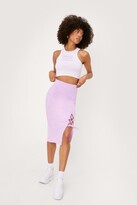 Thumbnail for your product : Nasty Gal Womens Recycled Lace Up Tie Front Midi Skirt