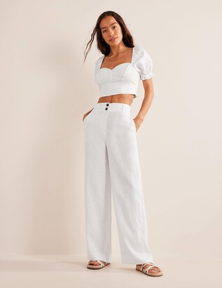 Petite White Linen Trousers | ShopStyle