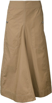 Lemaire long flared skirt - women - Cotton/Polyurethane - 36