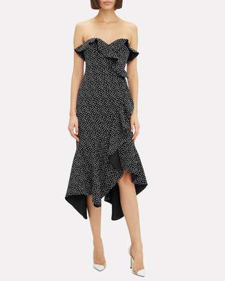 Jonathan Simkhai Speckle Print Asymmetrical Ruffle Dress