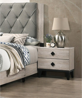 Everly Quinn Bedroom Furniture Contemporary Look Nightstand Drawers Bed Side Table wood