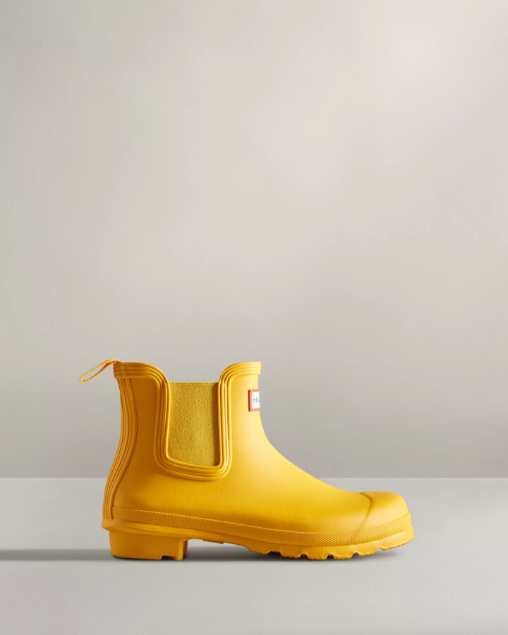 yellow hunter ankle boots