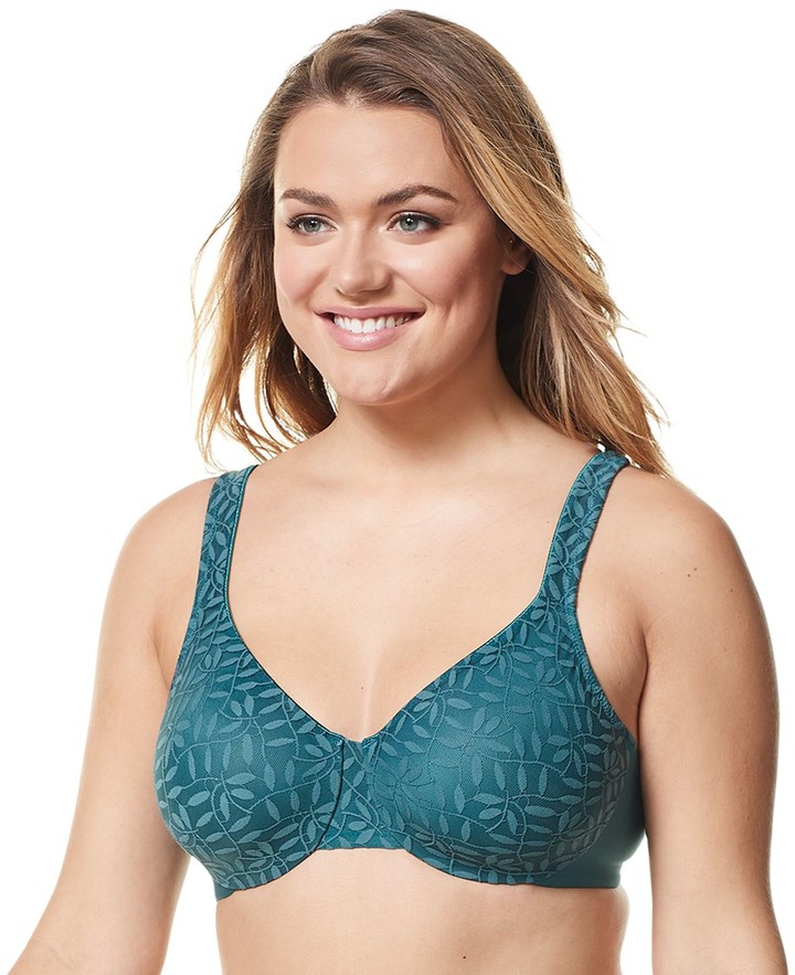 Olga by Warner's Bra Sheer Leaves Lace FullFigure FullCoverage