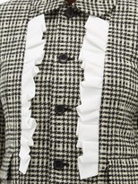 Thumbnail for your product : Comme des Garçons Comme des Garçons Ruffle-trimmed Houndstooth Tweed Jacket - Black White