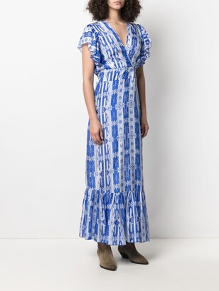 Jessie Western Geometric-Print Silk Dress