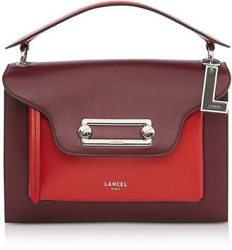 Lancel Clic Cassis/Red Leather Large Crossbody Bag