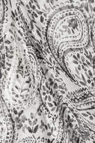 Thumbnail for your product : Marie France Van Damme - Embroidered Printed Silk-georgette Kaftan - Gray