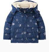 Thumbnail for your product : Joules Girl's Wren Star-Print Hooded Coat, Size 4-12