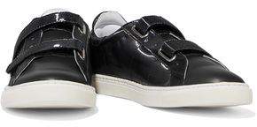 IRO Paneled Smooth And Sliced Patent-leather Sneakers