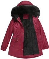 Thumbnail for your product : Freenfitmall Women's Windproof Warm Coat Winter Casual Fleece Coat Hooded Warm Coat European Loose Cotton Clothes (Black XXXL)