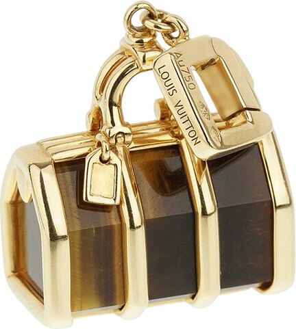Louis Vuitton Steamer Bag Yellow Gold Onyx Charm Pendant