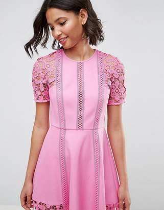 ASOS Design Premium Lace Insert Mini Dress